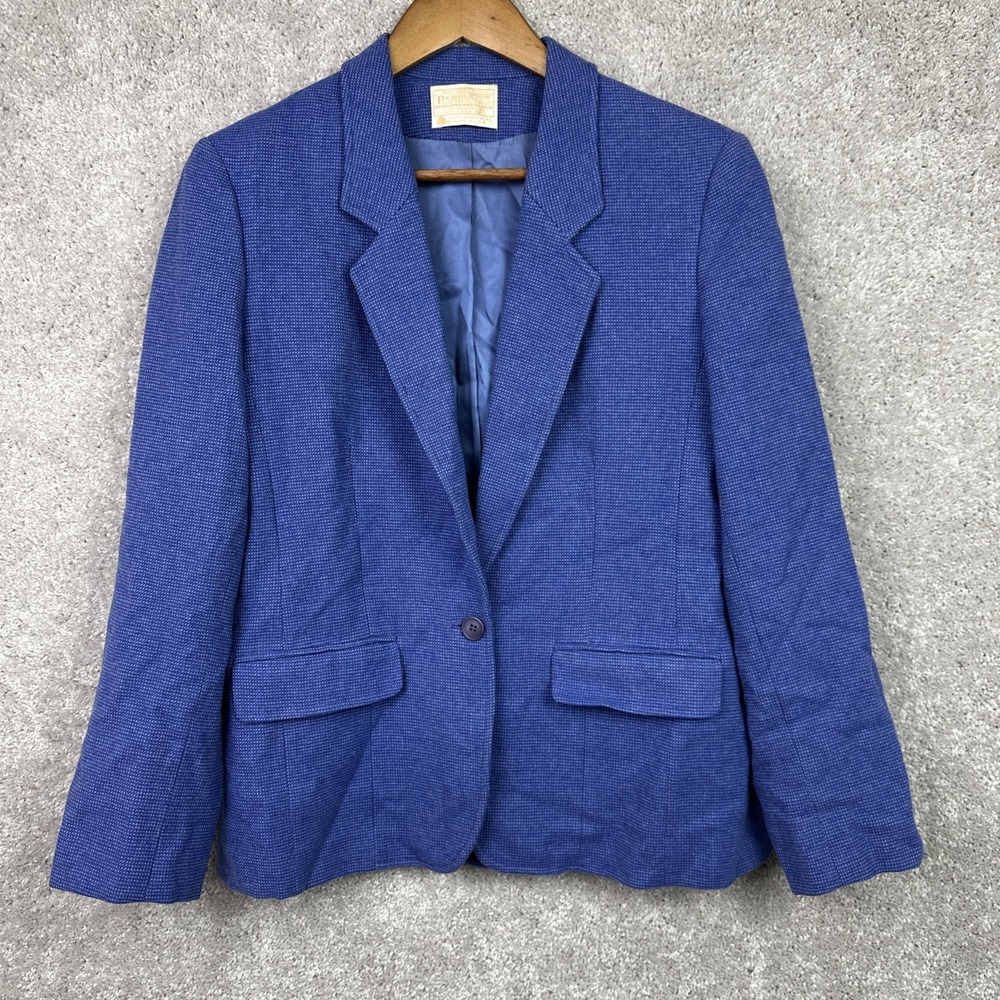 NO SIZE Pendleton 100% Virgin Wool Purple Blazer Jacket Womens USA 2 Buttons